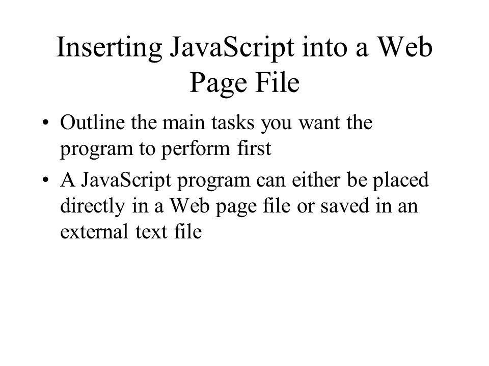 Inserting JavaScript into a Web Page File