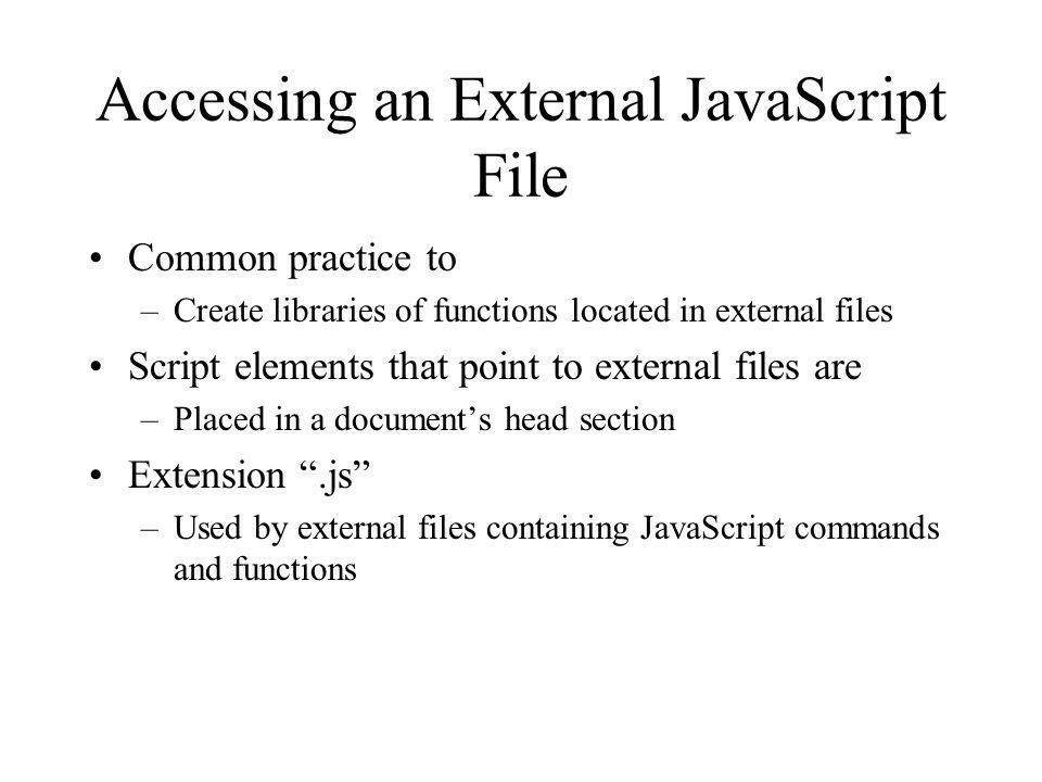 Accessing an External JavaScript File