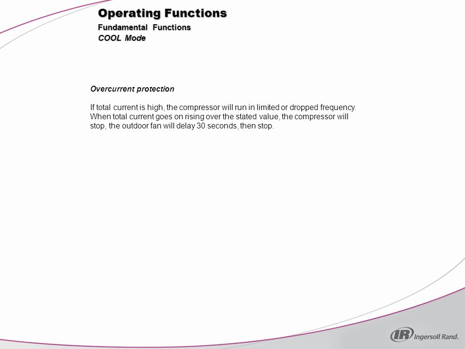 Operating Functions Fundamental Functions COOL Mode