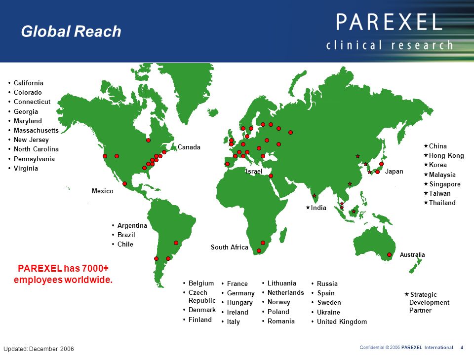 PAREXEL has employees worldwide.