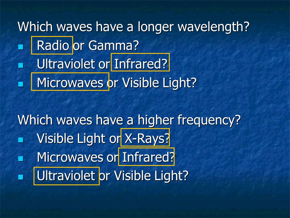Which waves have a longer wavelength