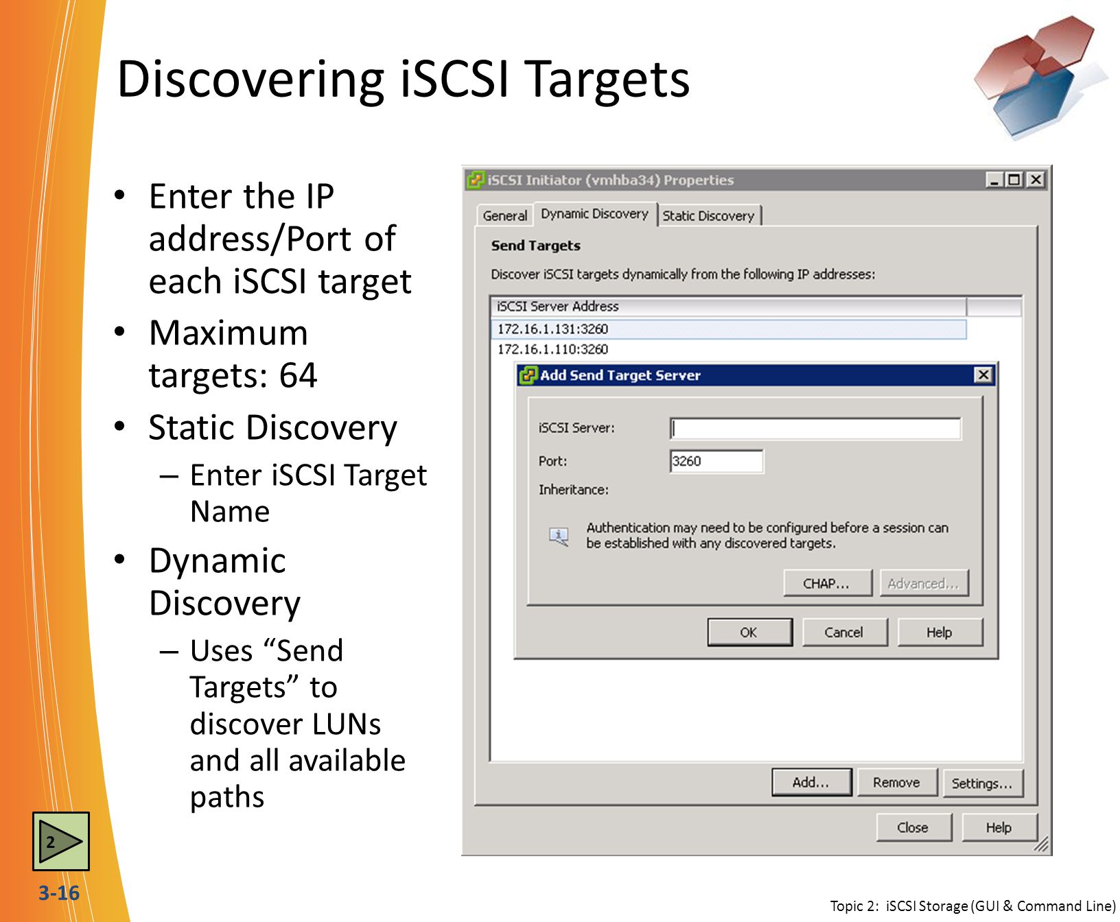 Discovering iSCSI Targets