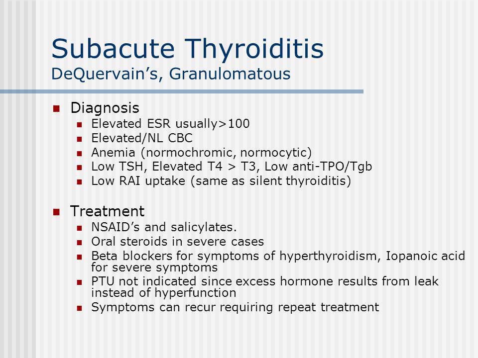 de quervain s thyroiditis diagnosis movalis a bokaízület artrózisával