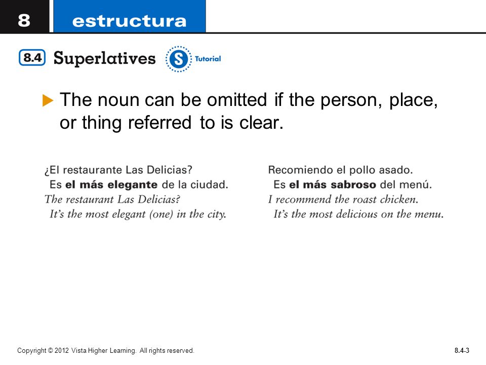The noun can be omitted if the person, place, or thing referred to is clear.