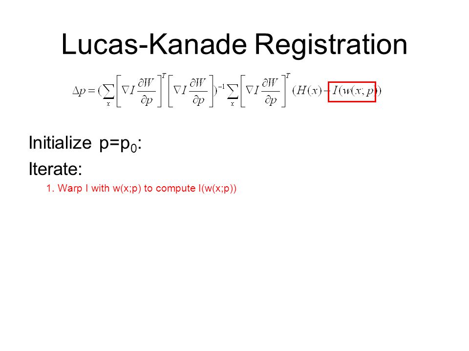 Csce 643 Computer Vision Lucas Kanade Registration Ppt Video Online Download