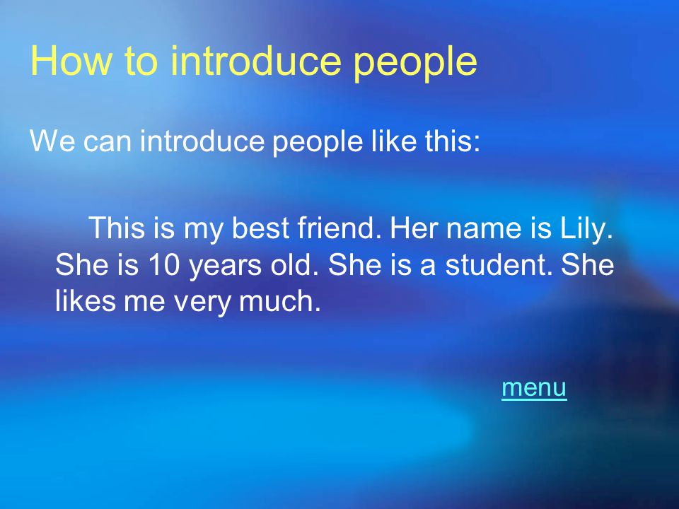 How to introduce people