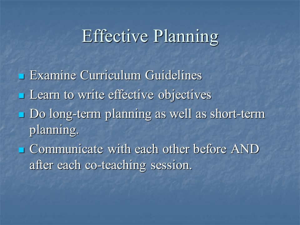 Effective Planning Examine Curriculum Guidelines