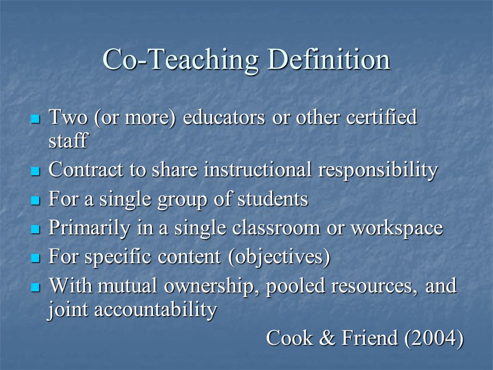 Co-Teaching Definition