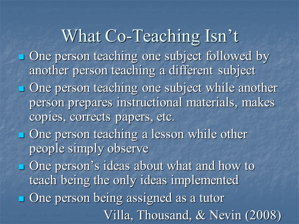 What Co-Teaching Isn’t