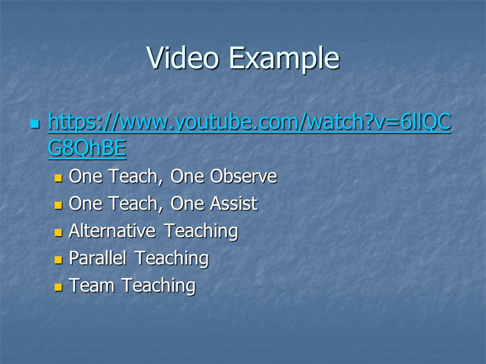 Video Example   v=6llQCG8QhBE