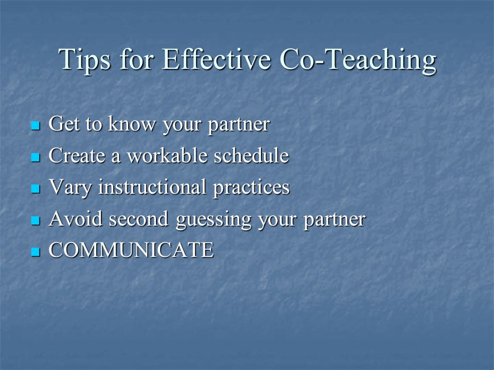 Tips for Effective Co-Teaching