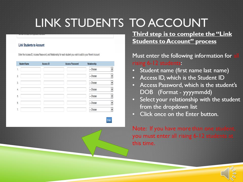 Link students to account