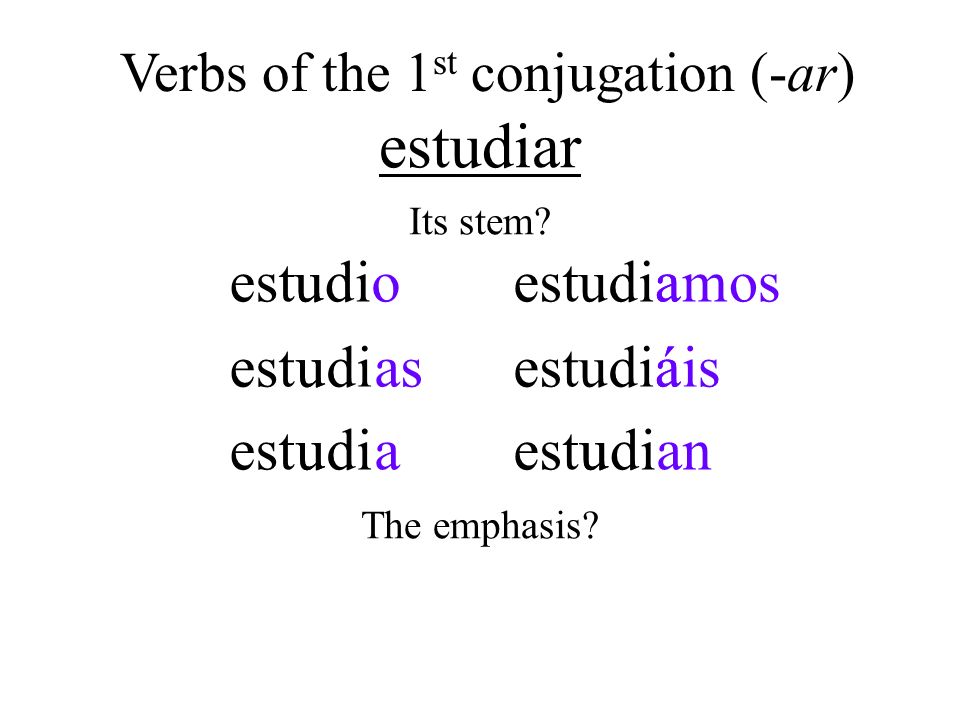 Verbs of the 1st conjugation (-ar)