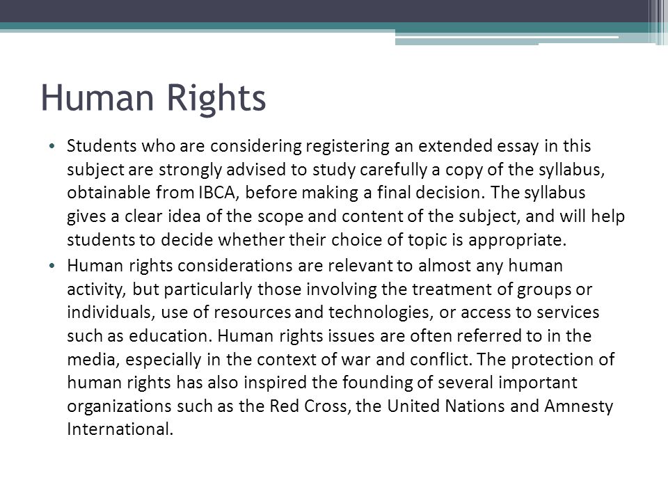human rights extended essay