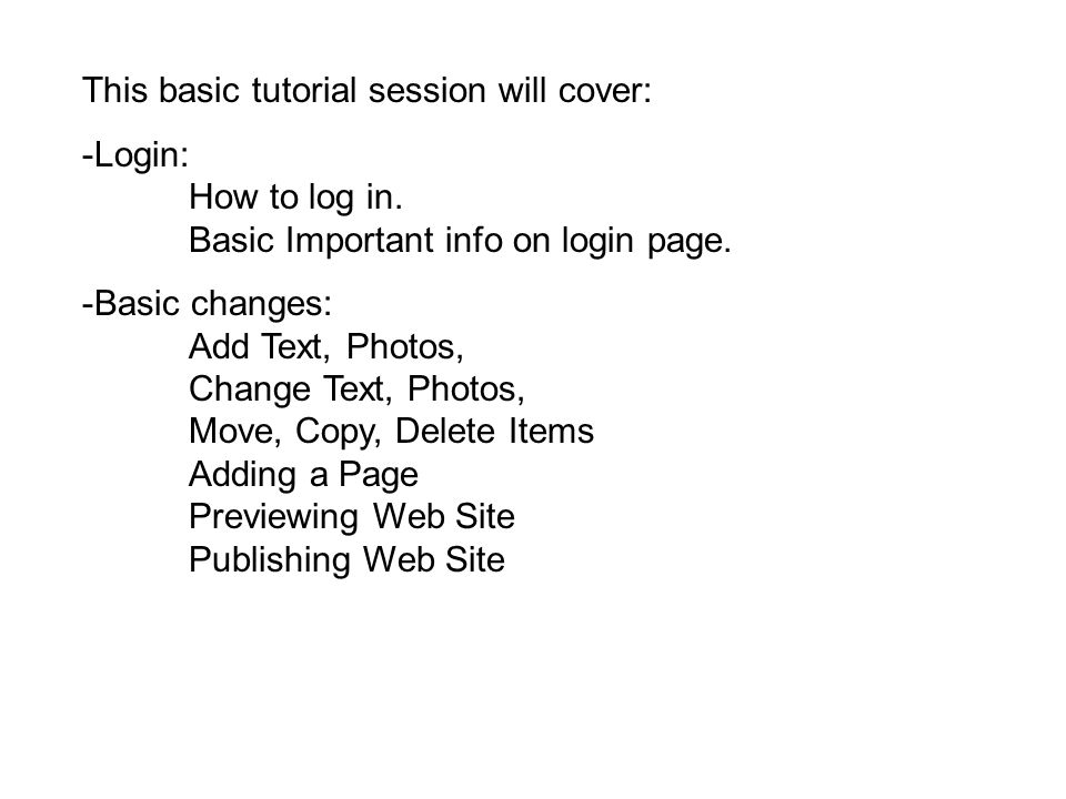 This basic tutorial session will cover: