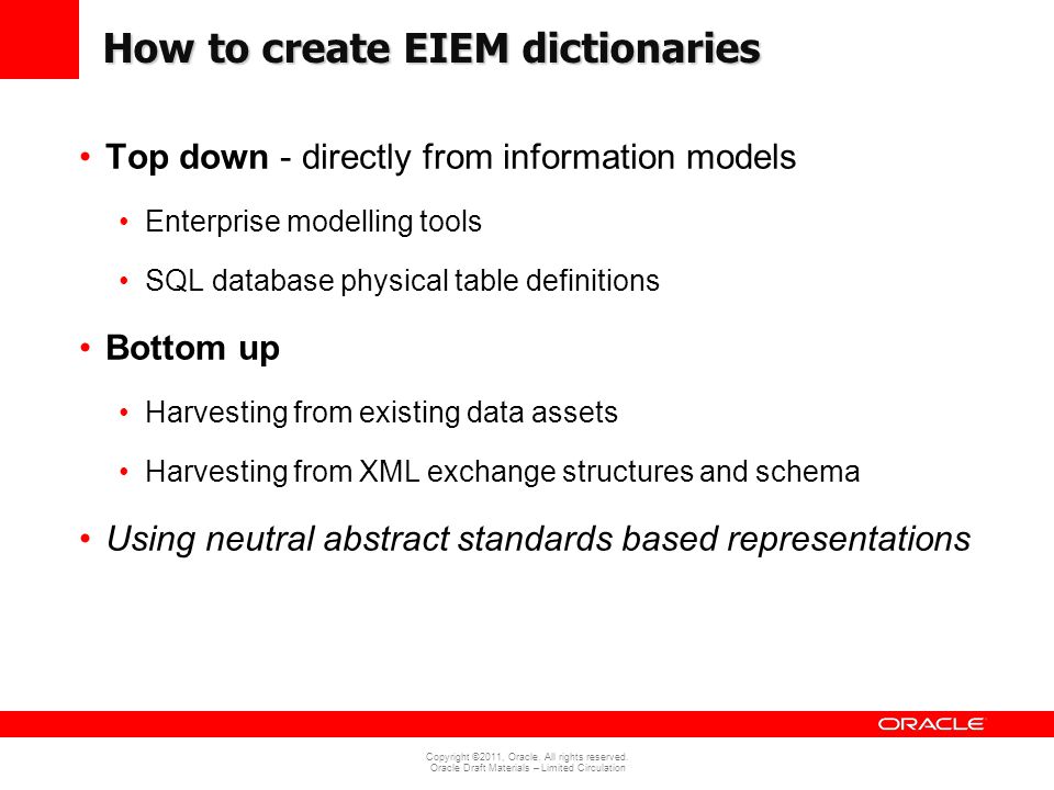 How to create EIEM dictionaries