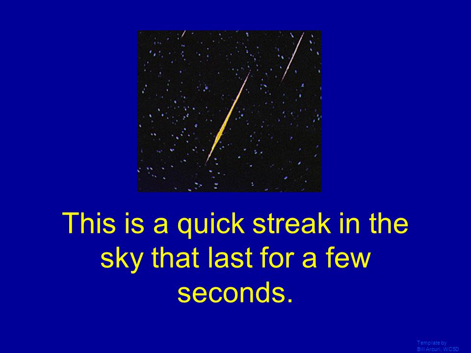 This is a quick streak in the sky that last for a few seconds.