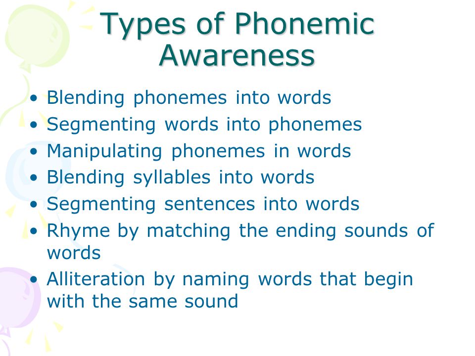 Types of Phonemic Awareness