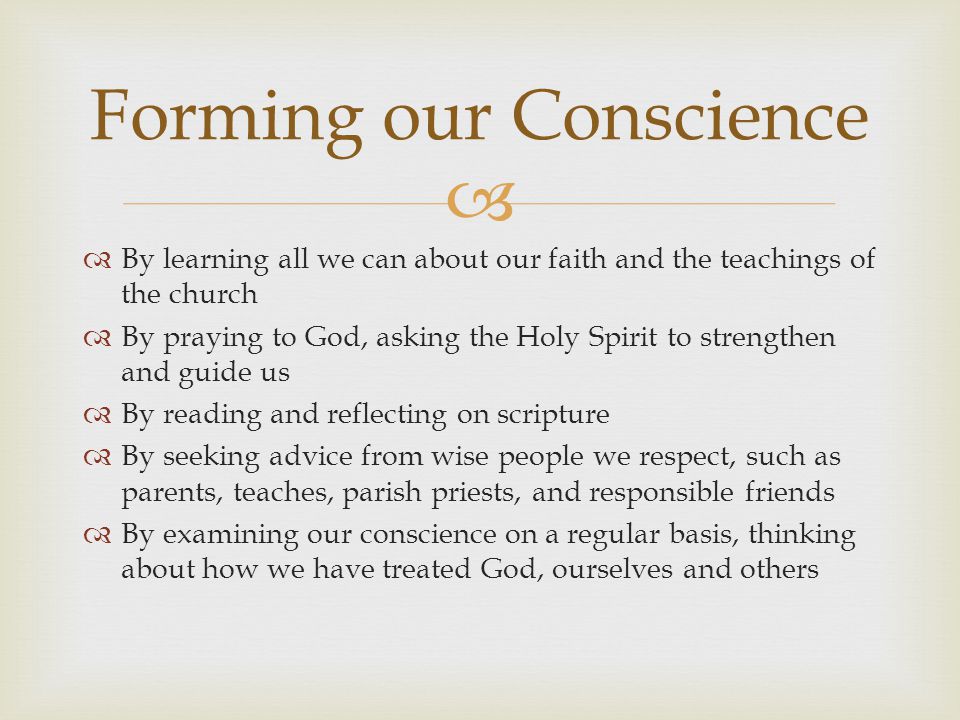 Forming our Conscience