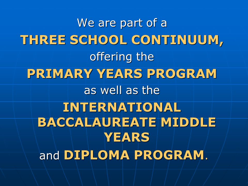 INTERNATIONAL BACCALAUREATE MIDDLE YEARS