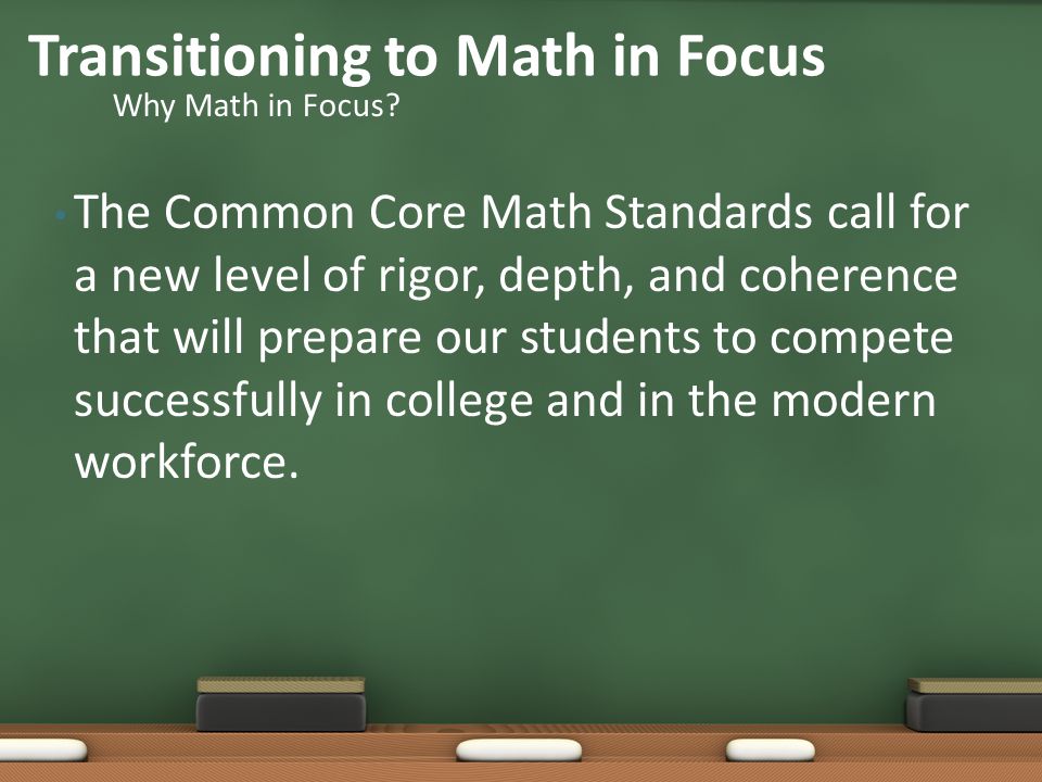 Transitioning to Math in Focus