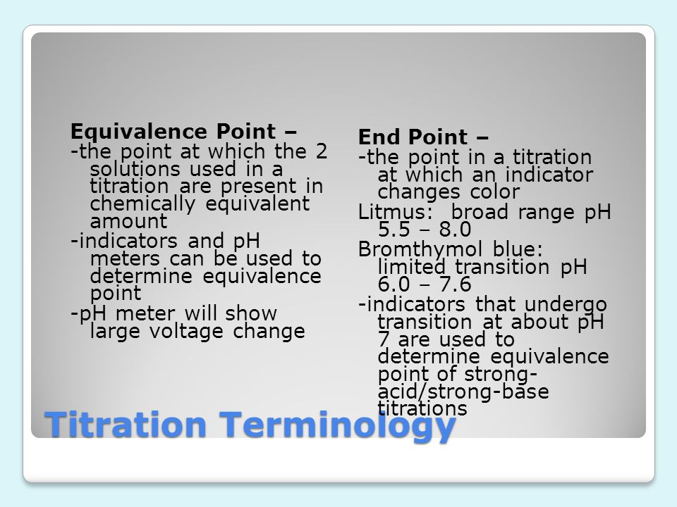 Titration Terminology