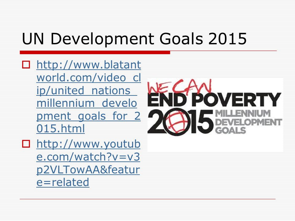 UN Development Goals