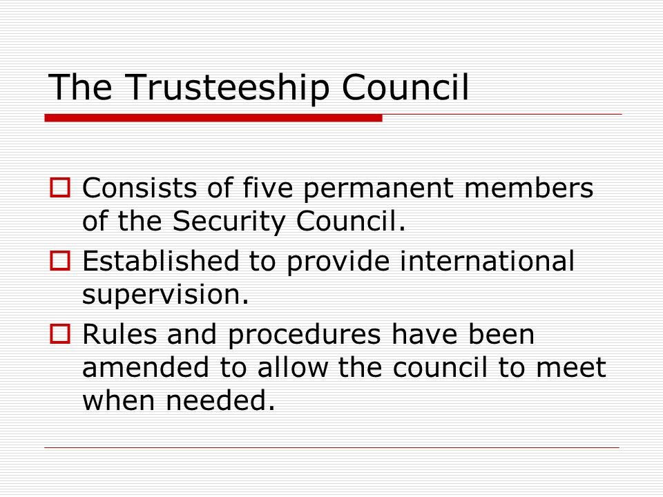 The Trusteeship Council