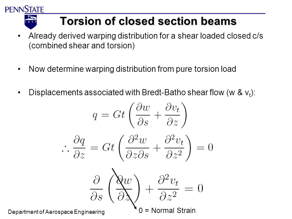AERSP 301 Torsion of closed and open section beams - ppt video online  download