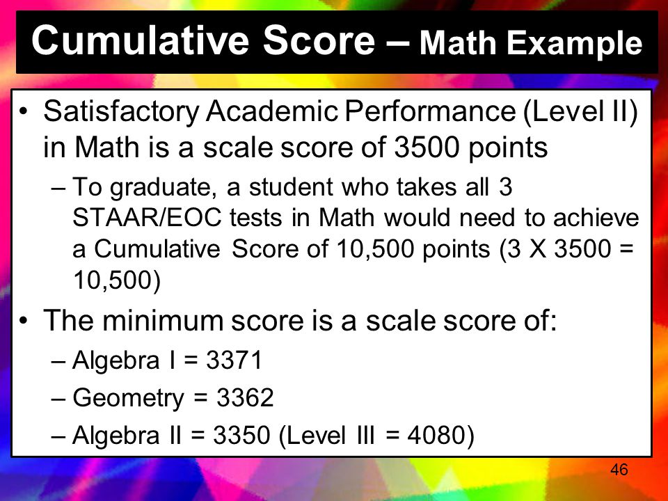 Cumulative Score – Math Example