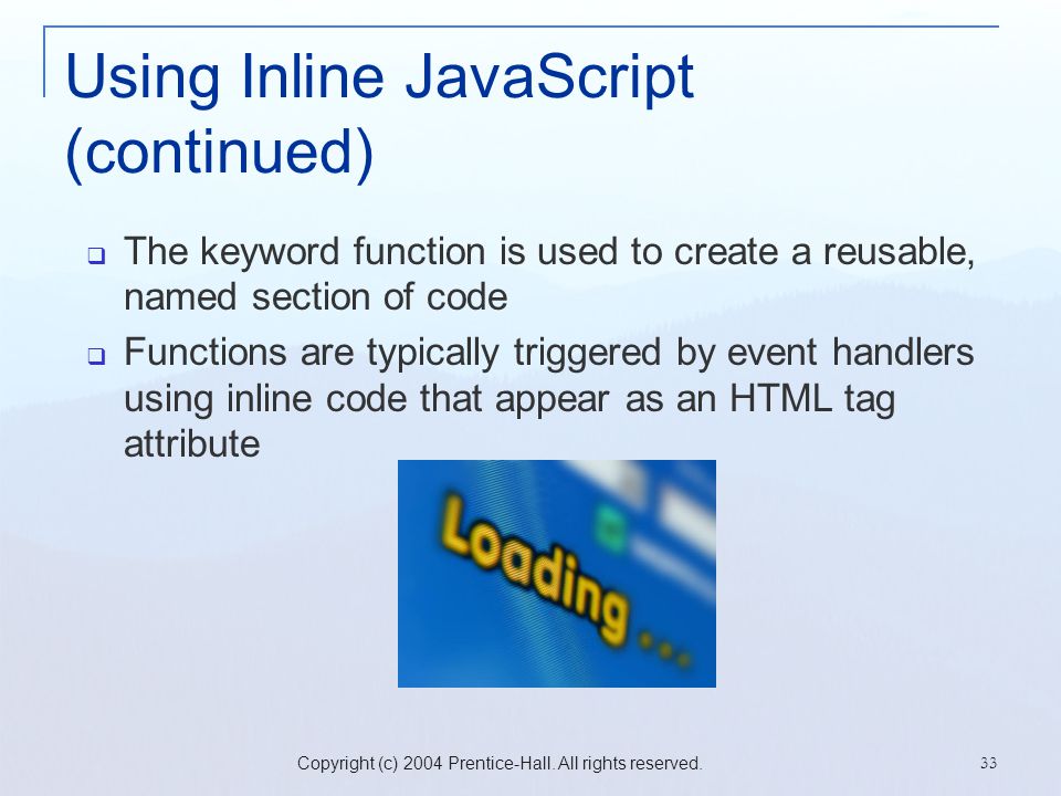 Using Inline JavaScript (continued)