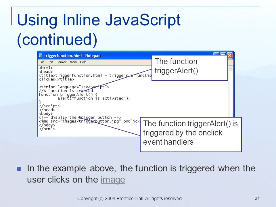 Using Inline JavaScript (continued)
