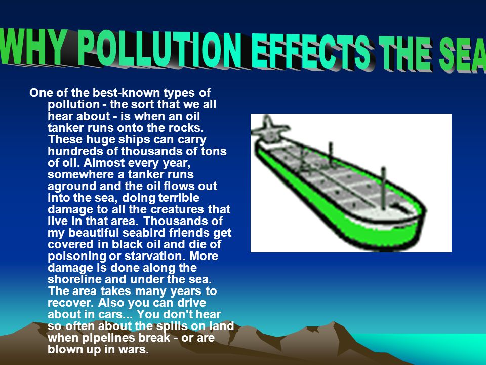 WHY POLLUTION EFFECTS THE SEA