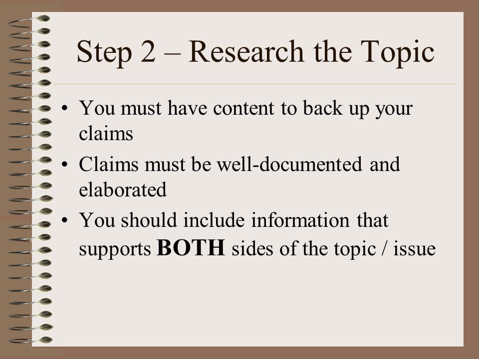 Step 2 – Research the Topic