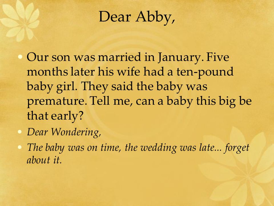 Dear Abby,