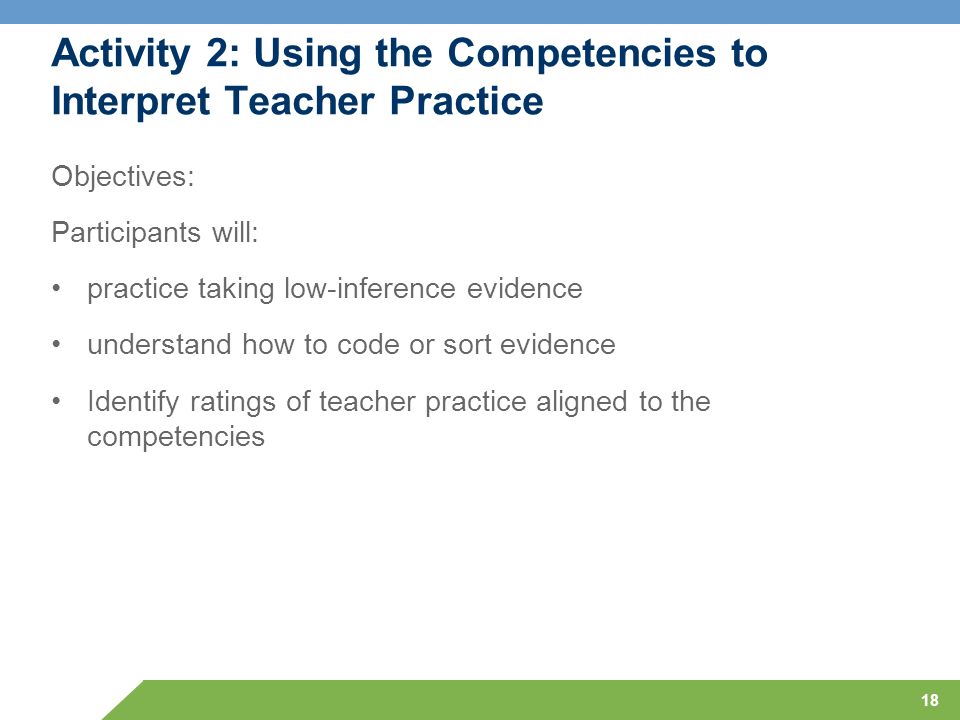 Activity 2: Using the Competencies to Interpret Teacher Practice