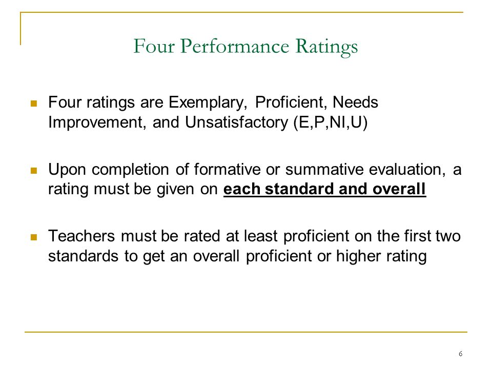 Four Performance Ratings