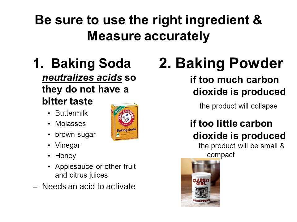 Be sure to use the right ingredient & Measure accurately