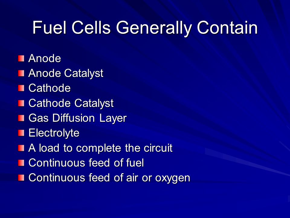 Fuel Cells Generally Contain