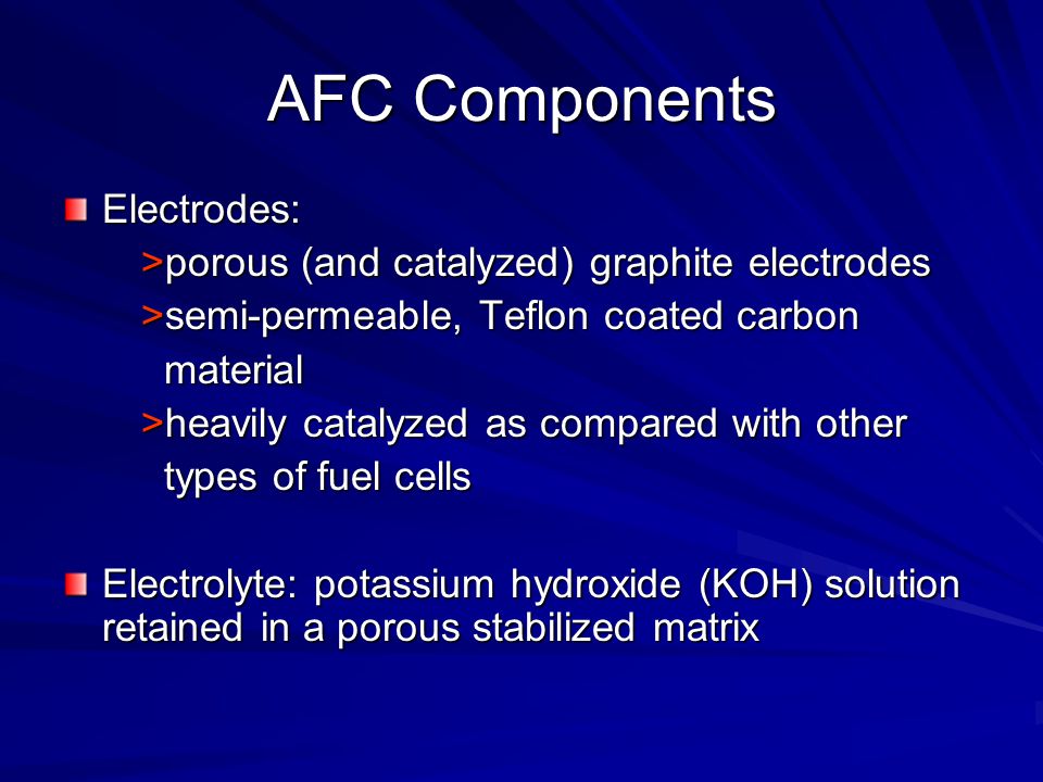 AFC Components Electrodes: