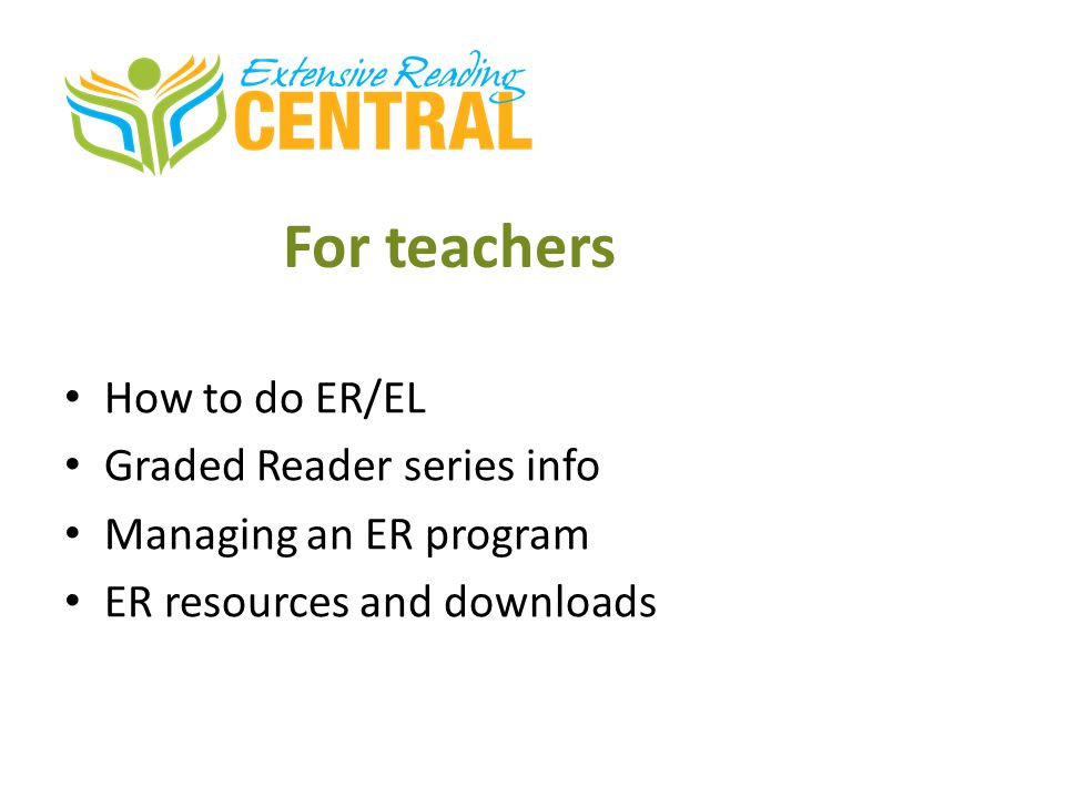For teachers How to do ER/EL Graded Reader series info