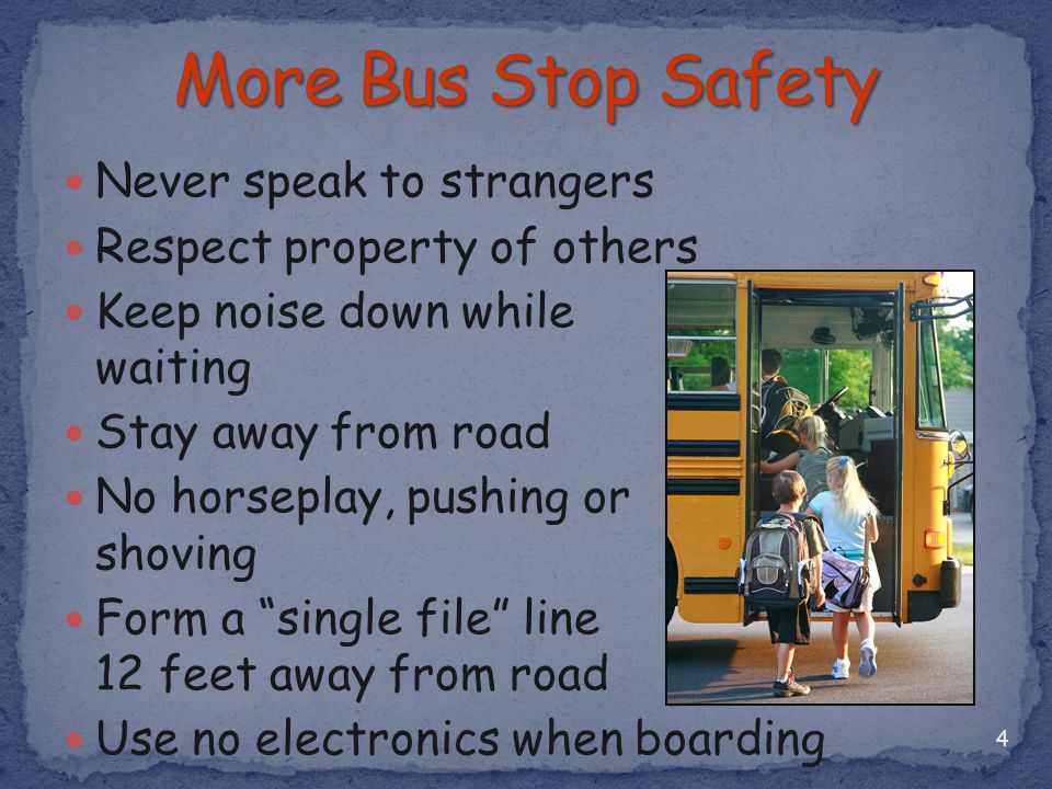 More Bus Stop Safety Never speak to strangers