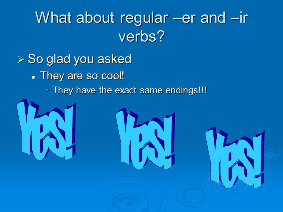 What about regular –er and –ir verbs