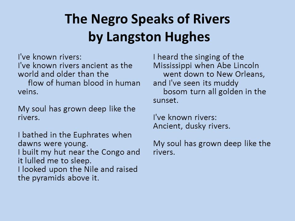 The Negro Speaks of Rivers by Langston Hughes
