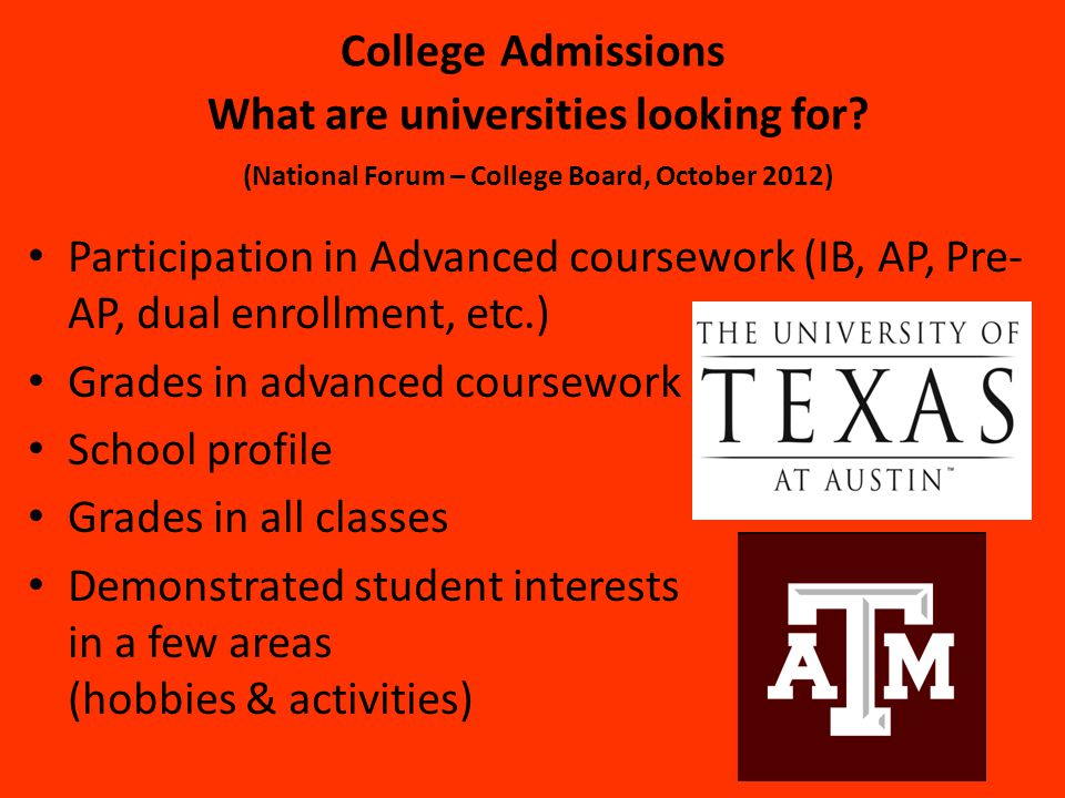 College Admissions What are universities looking for