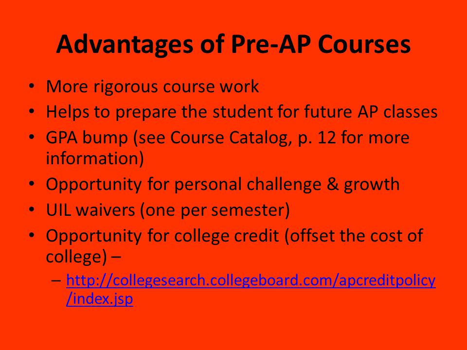 Advantages of Pre-AP Courses
