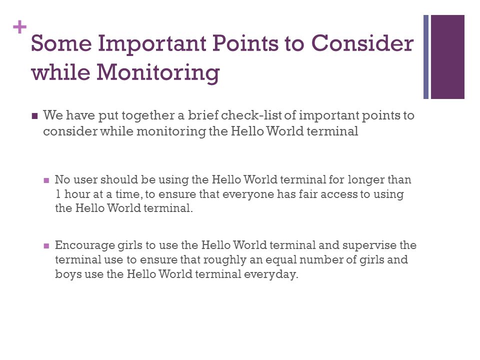 Some Important Points to Consider while Monitoring