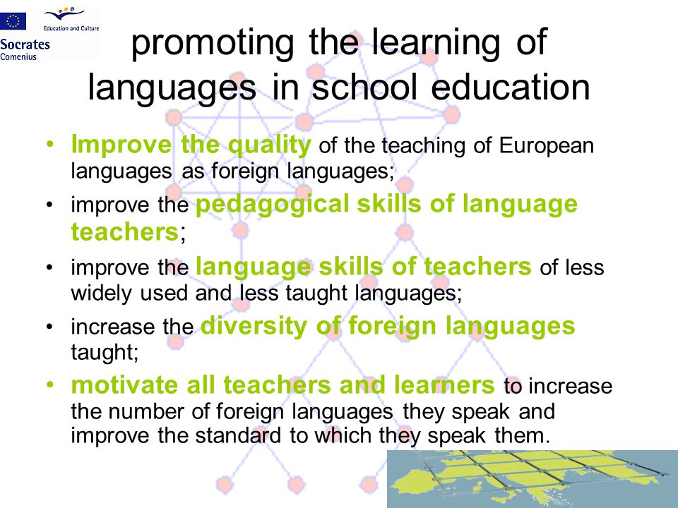 promoting the learning of languages in school education