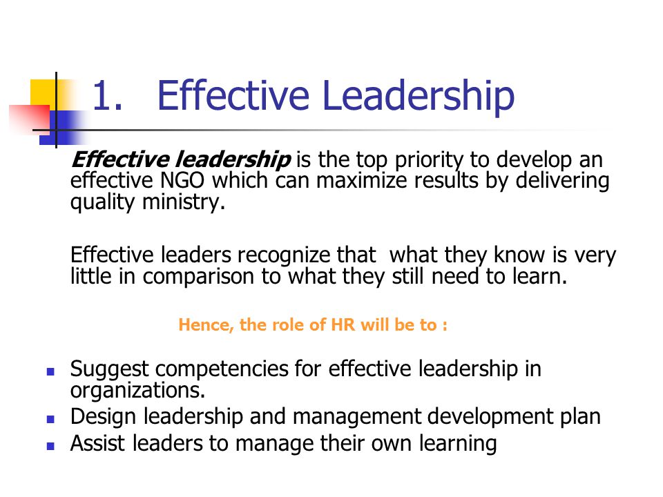 1. Effective Leadership