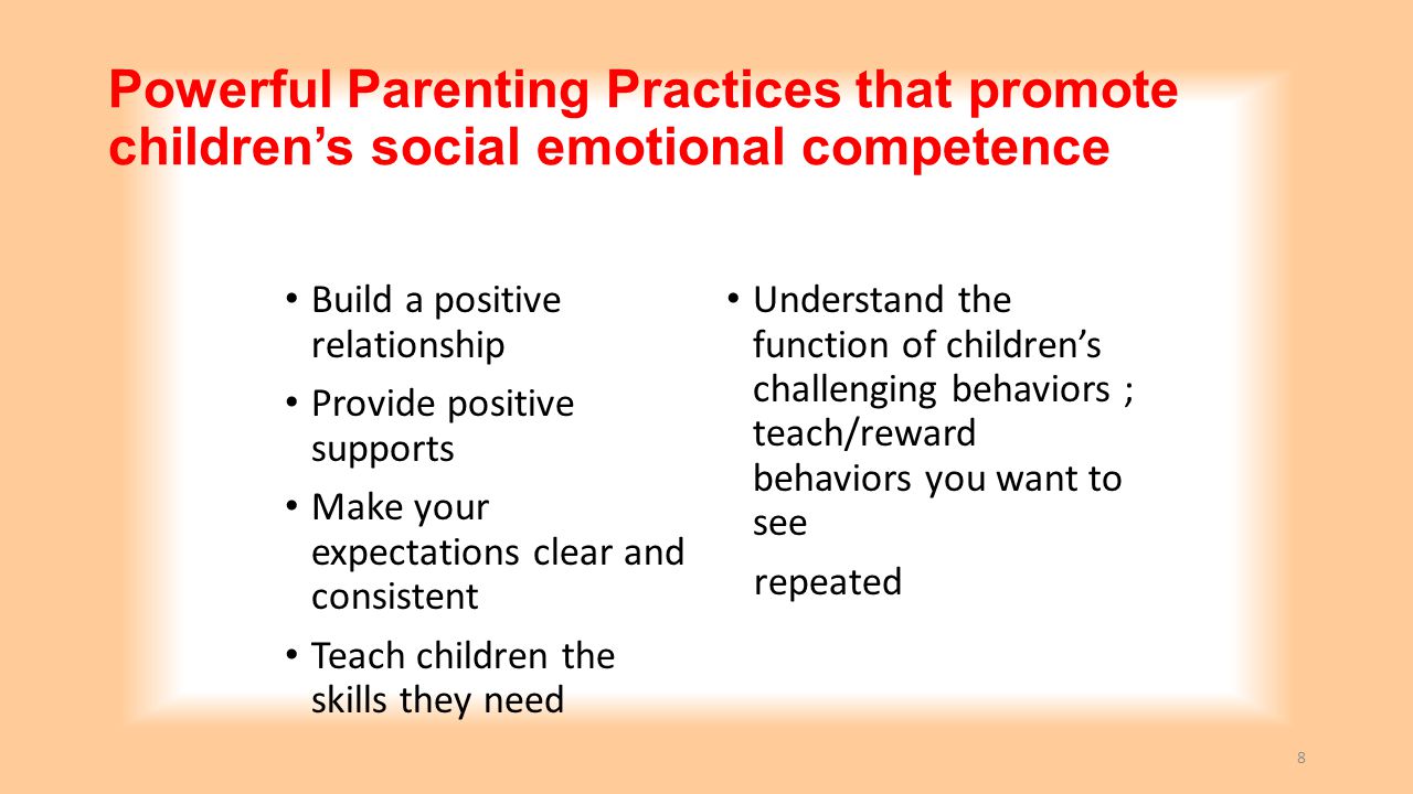 Powerful Parenting Practices that promote children’s social emotional competence